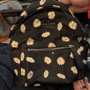 Kate Spade Black and White Daisy Backpack
